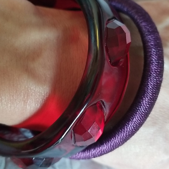 Punk/Goth Red Bangle - Picture 2 of 4